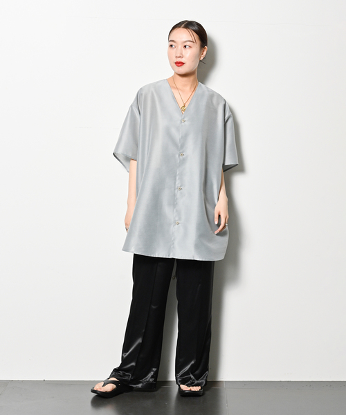 「CITYSHOP」 イージーパンツ 36 ブルー レディース_画像6