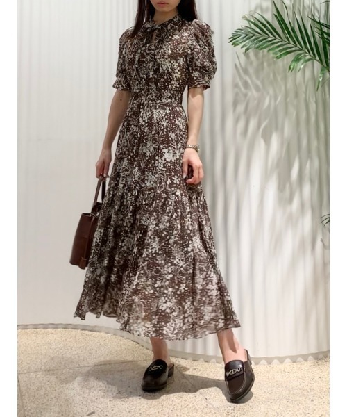 「SNIDEL」 半袖ワンピース 1 ピンクベージュ レディース_画像5