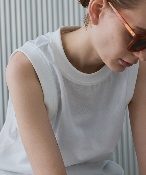 CALMER（カルメール） tシャツ LENO CLOTH RIB BL レディース 