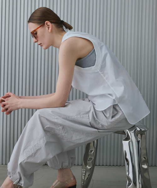 CALMER（カルメール） tシャツ LENO CLOTH RIB BL レディース 
