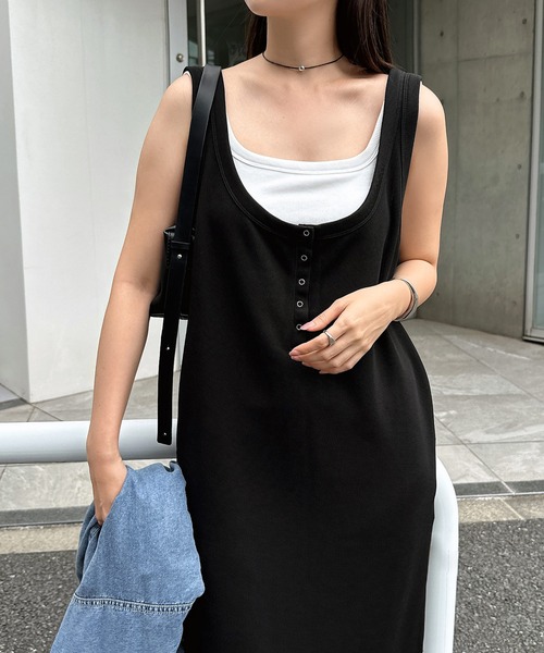 andme（アンドミー） ワンピース 夏 キャミソール付き2wayロング