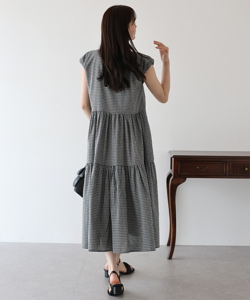 「BLUEEAST」 半袖ワンピース MEDIUM グレー レディース_画像3