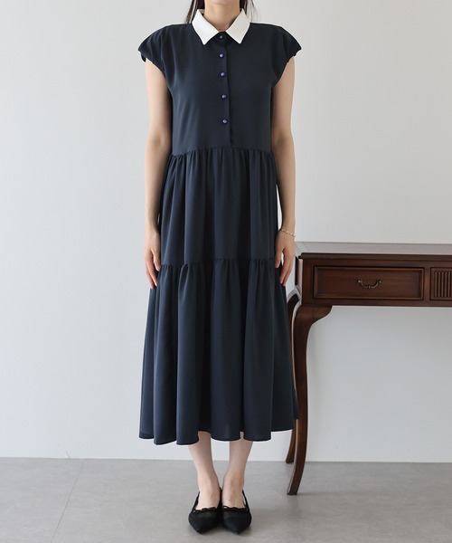 「BLUEEAST」 半袖ワンピース MEDIUM グレー レディース_画像6