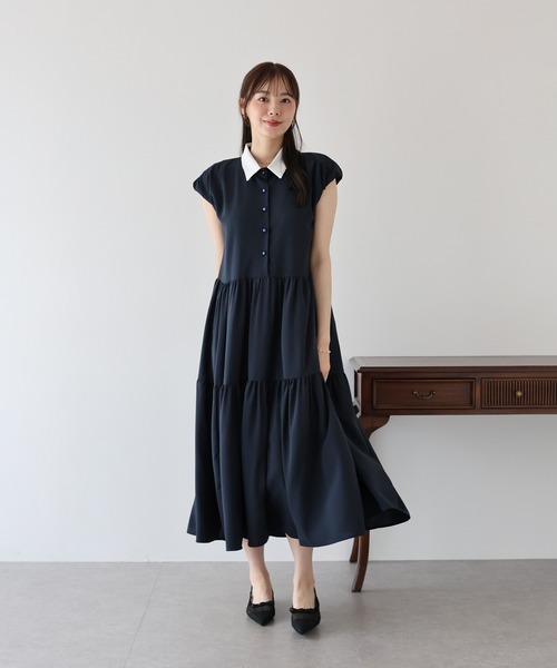 「BLUEEAST」 半袖ワンピース MEDIUM グレー レディース_画像7