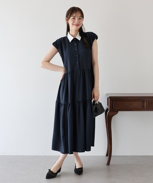 「BLUEEAST」 半袖ワンピース MEDIUM グレー レディース_画像8