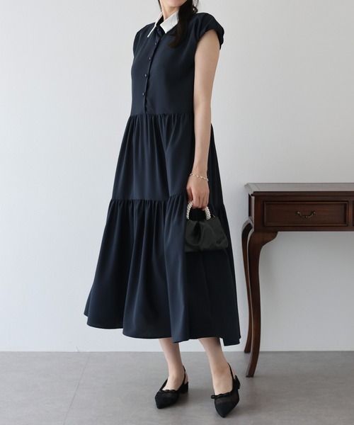 「BLUEEAST」 半袖ワンピース MEDIUM グレー レディース_画像9