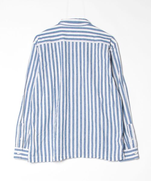 「Pilgrim Surf Supply」 ストライプ柄長袖シャツ S ブルー レディース_画像2