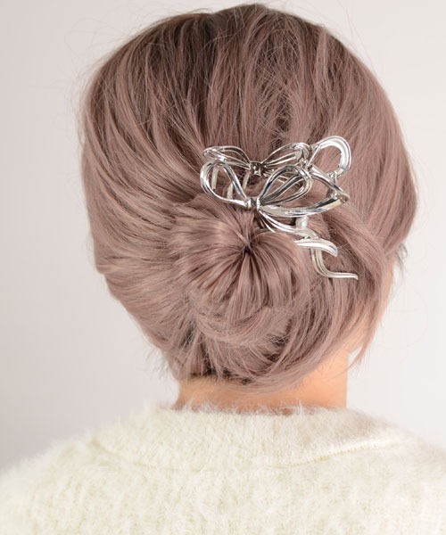 Mayree ヘアクリップ 「float」リボン パール バンスクリップ