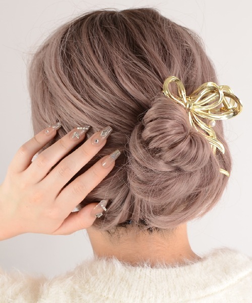 【大人気】SELF PORTRAIT パールクリスタルリボン ヘアクリップ パール付きビジュリボンクリップSET（バレッタ/ヘアクリップ