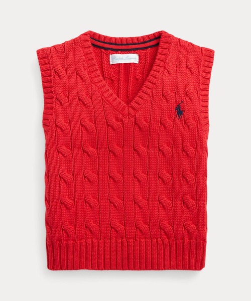 Polo Ralph Lauren Childrenswear ベスト ケーブルニット コットン