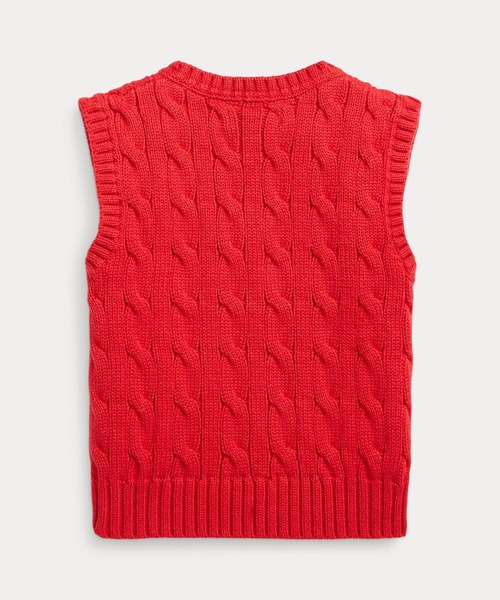 ラルフローレン　ケーブルニット　コットンベスト　130  7T ケーブルニット コットン セーター ベスト（ベスト）｜POLO RALPH