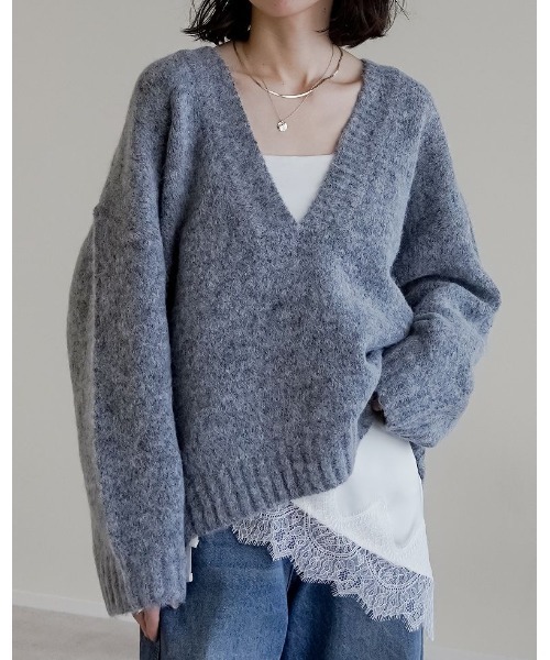 新品タグ付きフィービーリブニットセーター Re:EDIT（リエディ） ニット セーター 「新色追加」「お気に入り数1.1