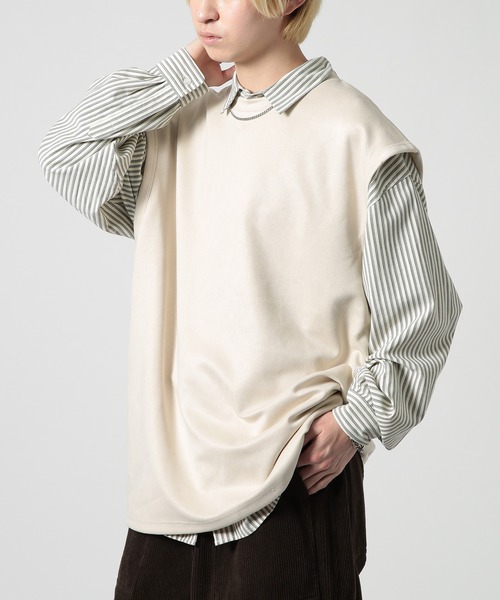 ベスト ジレ ダンボールスウェットダブルジップベスト レディース HUG.U ベスト ジレ ダブルジップスウェットジレ レディース