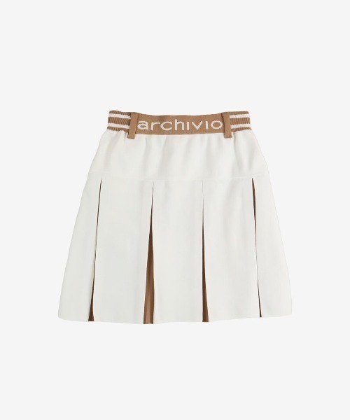 archivio スカート 「LADIES」バイカラーニットプリーツスカート