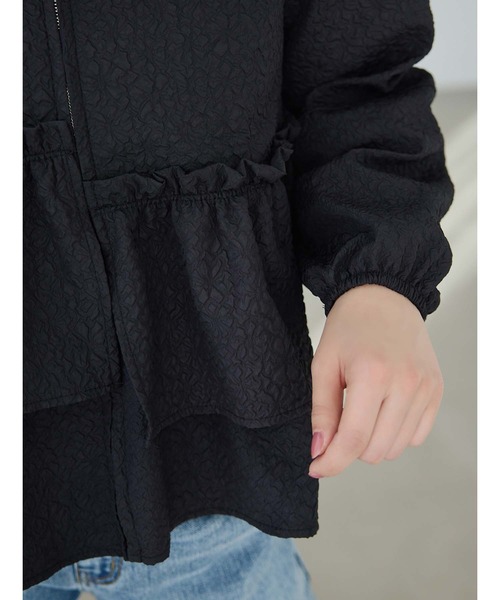 fifth（フィフス） ブルゾン アウター ふくれジャガードフリルブルゾン