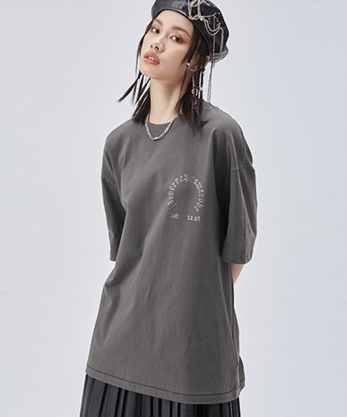 Ressaca（レサーカ） tシャツ オーバーサイズ ラインストーンクロス
