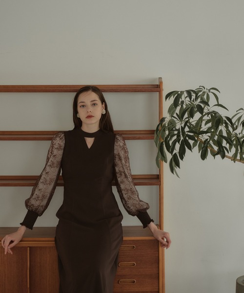 ANDRESD ドレス sleeve embroidery dress / スリーブエンブロイ
