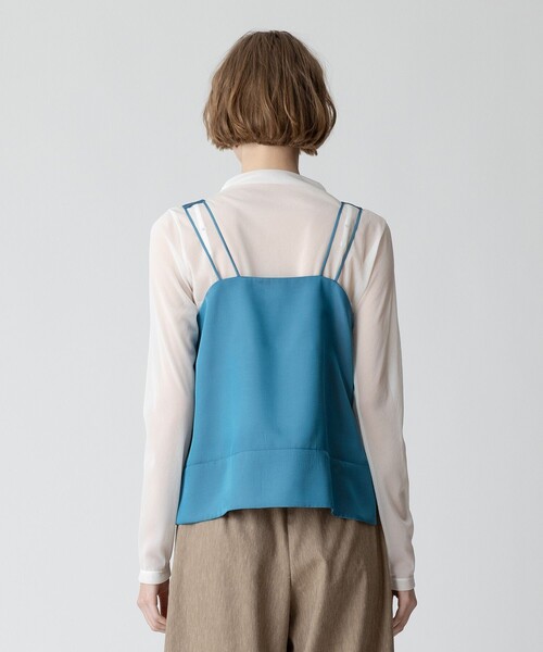 allureville ブラウス シャツ シルキーツイルタンクキャミソール