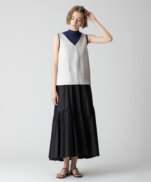allureville ブラウス シャツ シルキーツイルタンクキャミソール