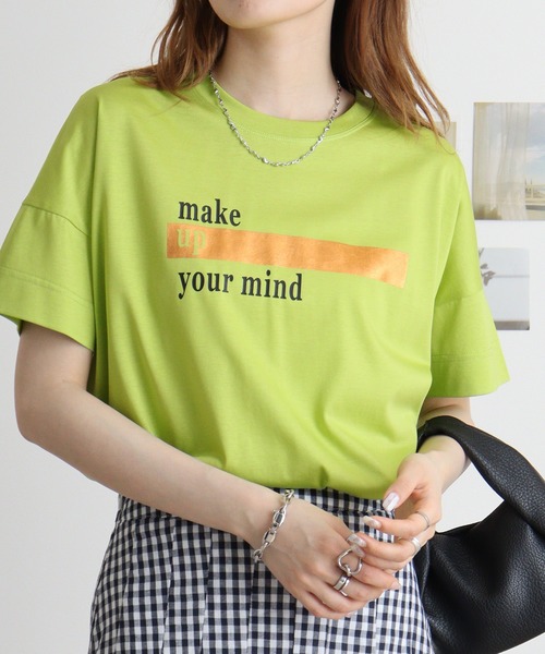tシャツ BRODIAEA ロゴ×箔プリント極サラTシャツ レディース