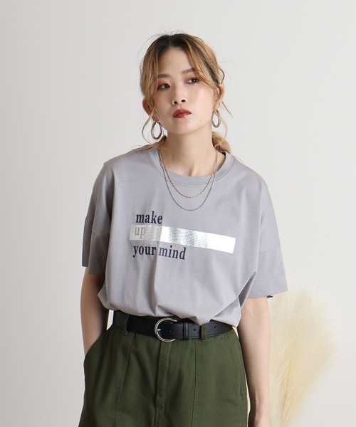tシャツ BRODIAEA ロゴ×箔プリント極サラTシャツ レディース tシャツ BRODIAEA ロゴ×箔プリント極サラTシャツ レディース