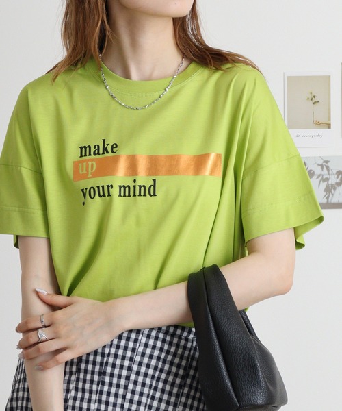 tシャツ BRODIAEA ロゴ×箔プリント極サラTシャツ レディース tシャツ BRODIAEA ロゴ×箔プリント極サラTシャツ レディース
