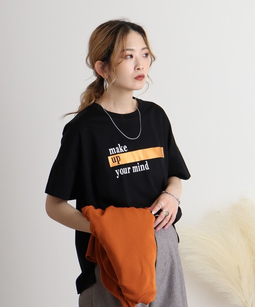 tシャツ BRODIAEA ロゴ×箔プリント極サラTシャツ レディース tシャツ BRODIAEA ロゴ×箔プリント極サラTシャツ レディース