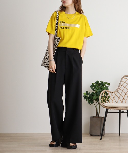 tシャツ BRODIAEA ロゴ×箔プリント極サラTシャツ レディース tシャツ BRODIAEA ロゴ×箔プリント極サラTシャツ レディース