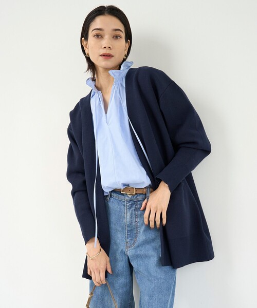 UNFILO ブラウス シャツ 「抗菌防臭/洗える」ギャザーオーバー