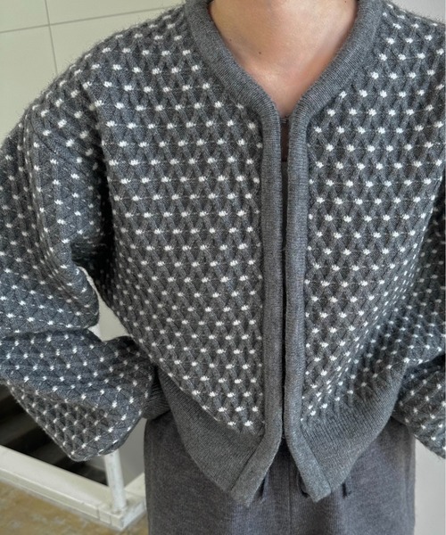 タグ付き新品未使用 lawgy リバーシブルパターンフロントポイントニット lawgy ニット セーター reversible pattern front point knit