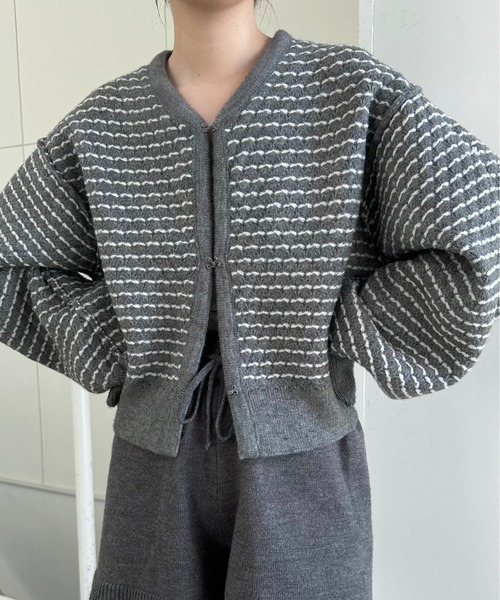 タグ付き新品未使用 lawgy リバーシブルパターンフロントポイントニット lawgy ニット セーター reversible pattern front point knit