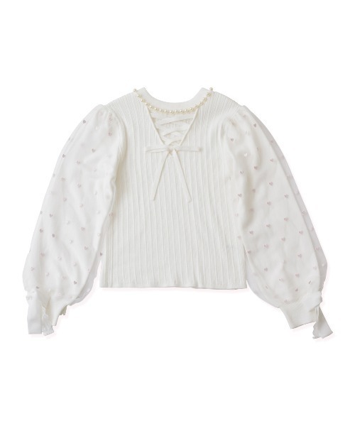 ニット セーター Sugary heart tulle ニット レディース