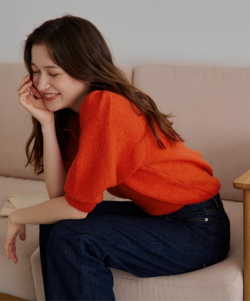 titivate ニット セーター パフスリーブふわっとニットトップス