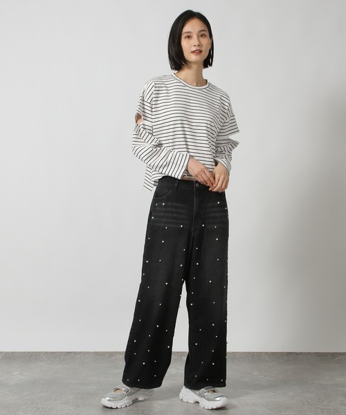 マリークヮントパールデニム パンツ マリークワント MARY QUANT デイジーパッチデニム パンツ