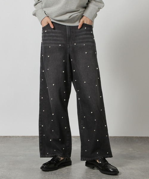 マリークヮントパールデニム パンツ マリークワント MARY QUANT デイジーパッチデニム パンツ