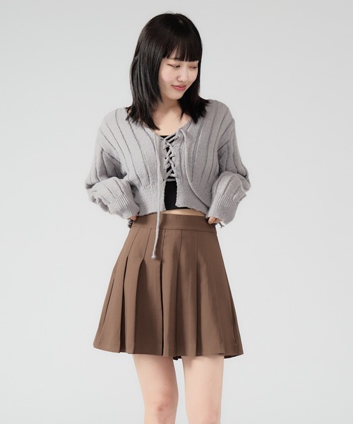 Chick カーディガン Front Ribbon Rib Cardigan / フロント