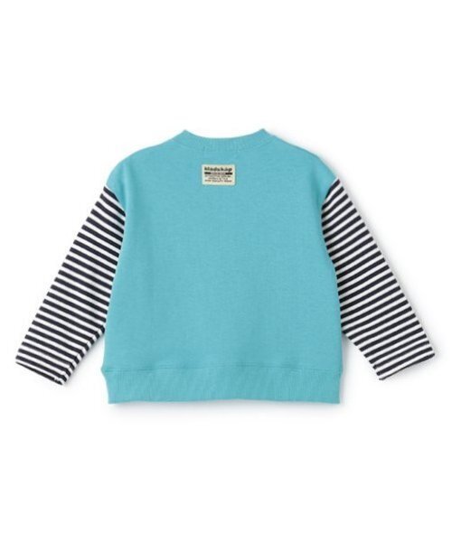 kladskap トレーナー 電車刺しゅう袖ボーダートレーナー キッズ