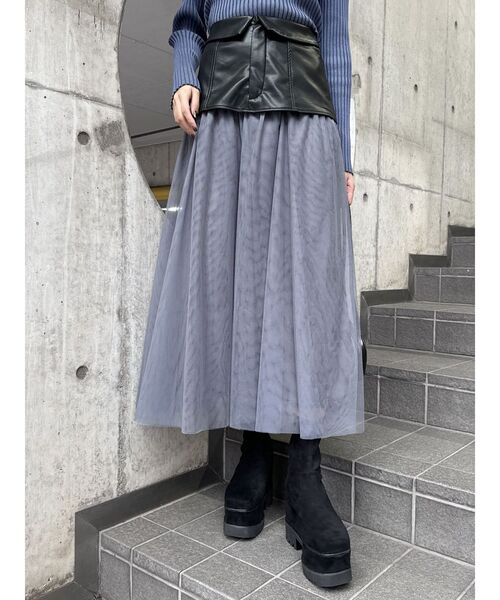 MURUA（ムルーア） ロング スカート ドッキングチュールスカート
