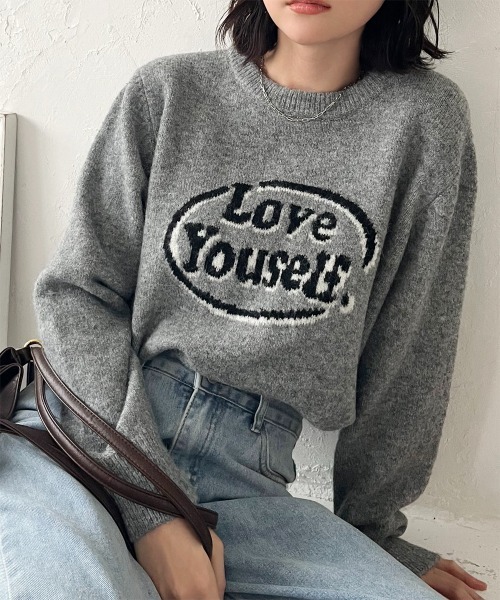 ニット セーター ロゴジャガードニットオーバーサイズプルオーバー レディース CONVERSE ニット セーター CONVERSE（コンバース）ブランドロゴ