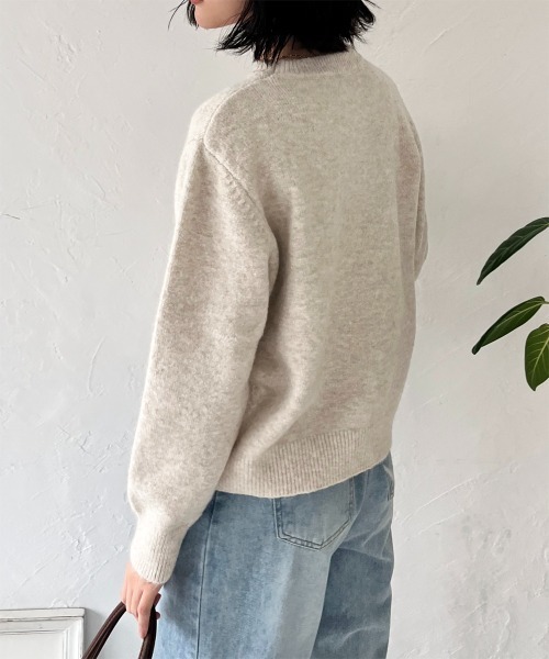 ニット セーター ロゴジャガードニットオーバーサイズプルオーバー レディース ニット セーター ロゴジャガードニットプルオーバー レディース
