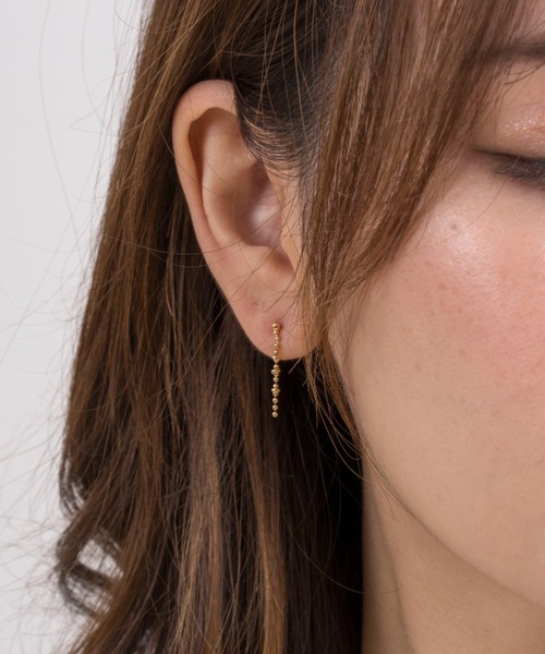ピアス 「BDM Studio」シンプル ゴールド ボールチェーンピアス