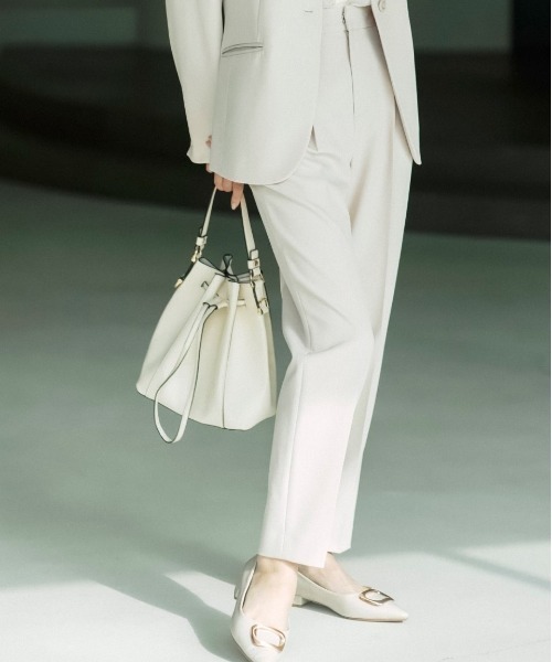 【ベージュ1】撥水 防風 保温 キルト テーパード ロングパンツ (WOMENS) MEN 撥水コーティングタフタストレッチ ロングパンツ ベージュ