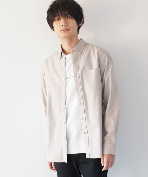 GLOBAL WORK シャツ イージーケアオックス/ボタンダウンシャツ