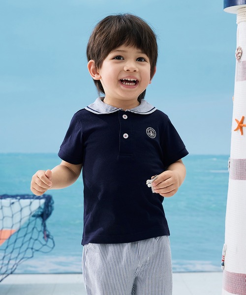 Combi mini ポロシャツ 半袖襟付きポロシャツ（マリン） キッズ 子供服