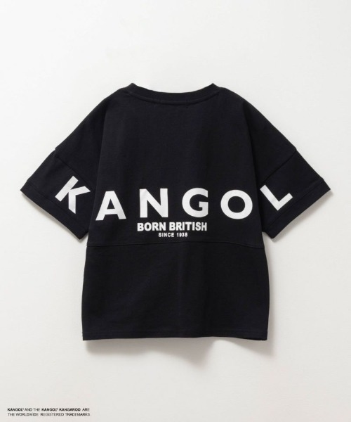 KANGOL 黒 半袖Tシャツ ロゴ入り KANGOL tシャツ BIGロゴ半袖Tシャツ キッズ 子供服 男の子