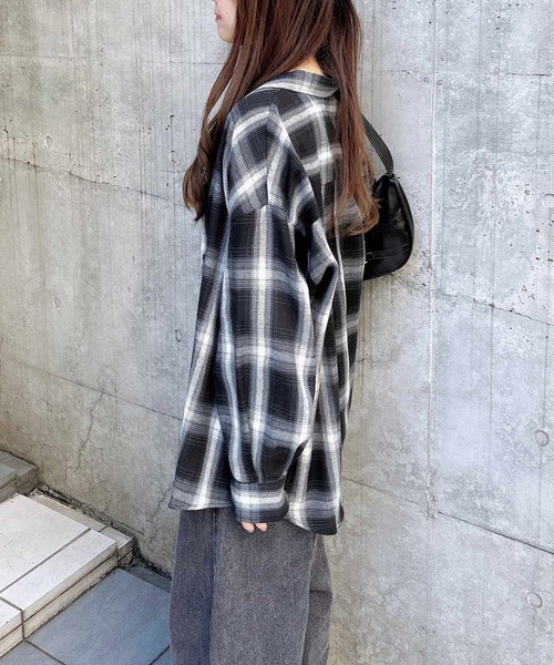 INGNI ブラウス シャツ チェック柄BIGシャツ レディース