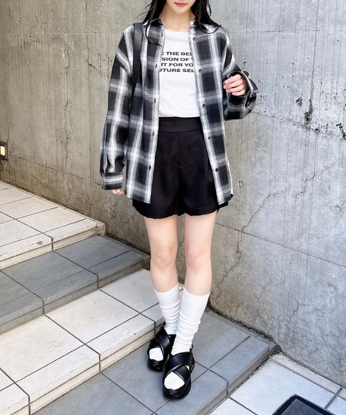 ブラウス シャツ ミニチェック柄BIGシャツ レディース INGNI ブラウス シャツ チェック柄BIGシャツ レディース