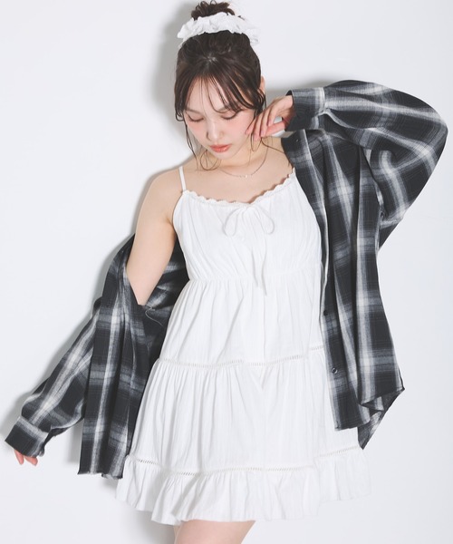 ブラウス シャツ ミニチェック柄BIGシャツ レディース INGNI ブラウス シャツ チェック柄BIGシャツ レディース