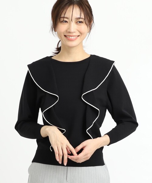 ニット セーター 「夏SALE」ラッフルフリルプルオーバーニット レディース Reflect ニット セーター 「夏SALE」ラッフルフリルプルオーバー