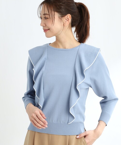 ニット セーター 「夏SALE」ラッフルフリルプルオーバーニット レディース Reflect ニット セーター 「夏SALE」ラッフルフリルプルオーバー